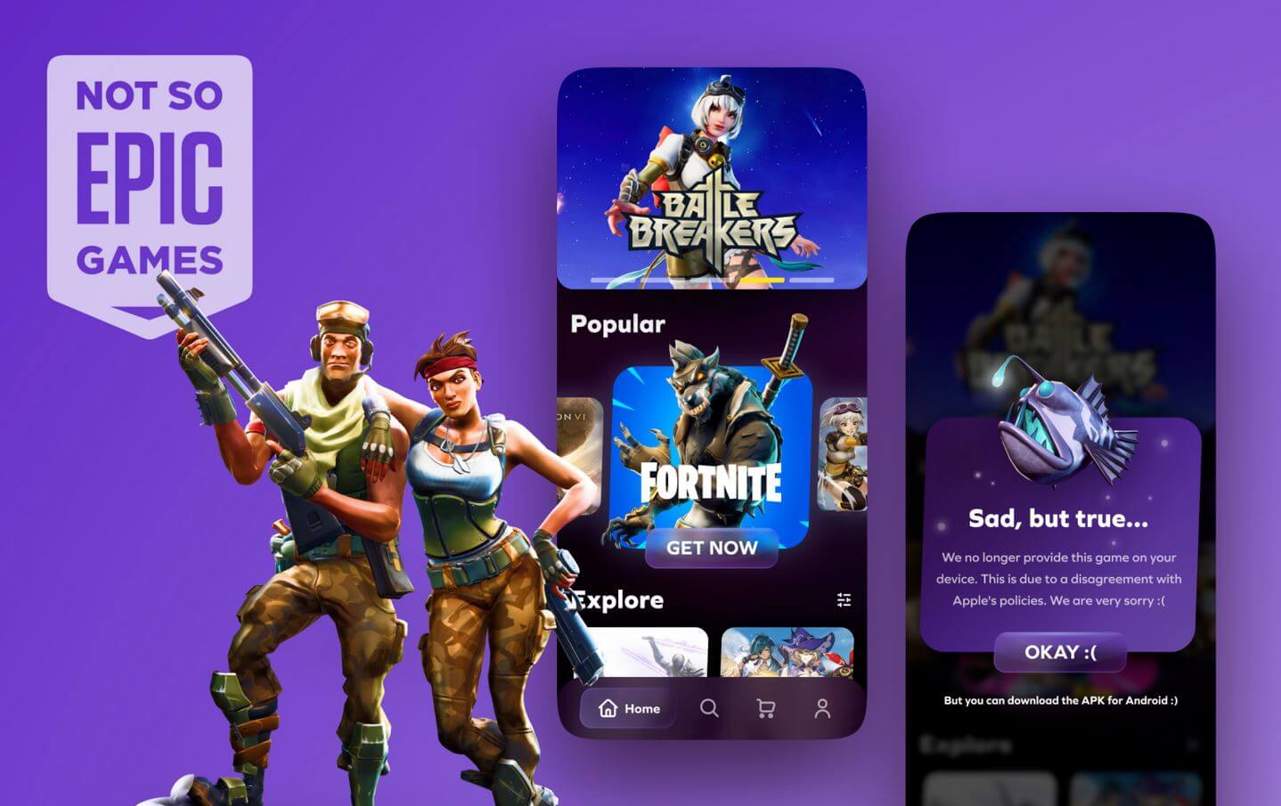 Apple запретила Epic Games Store в Европе и опять не пустила Фортнайт на Айфон